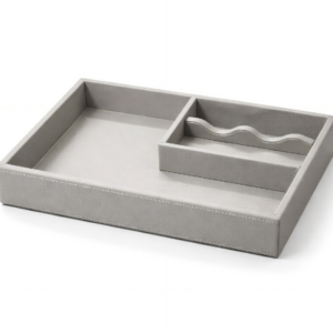 Leather Hotel Amenities Tray with Bottle Stand Luxury Leather Tray with Organizer & Bottle Holder Hotel Room Leather Organizer Tray Leather Welcome Tray with Accessories Holder Multifunction Leather Tray for Hospitality Use